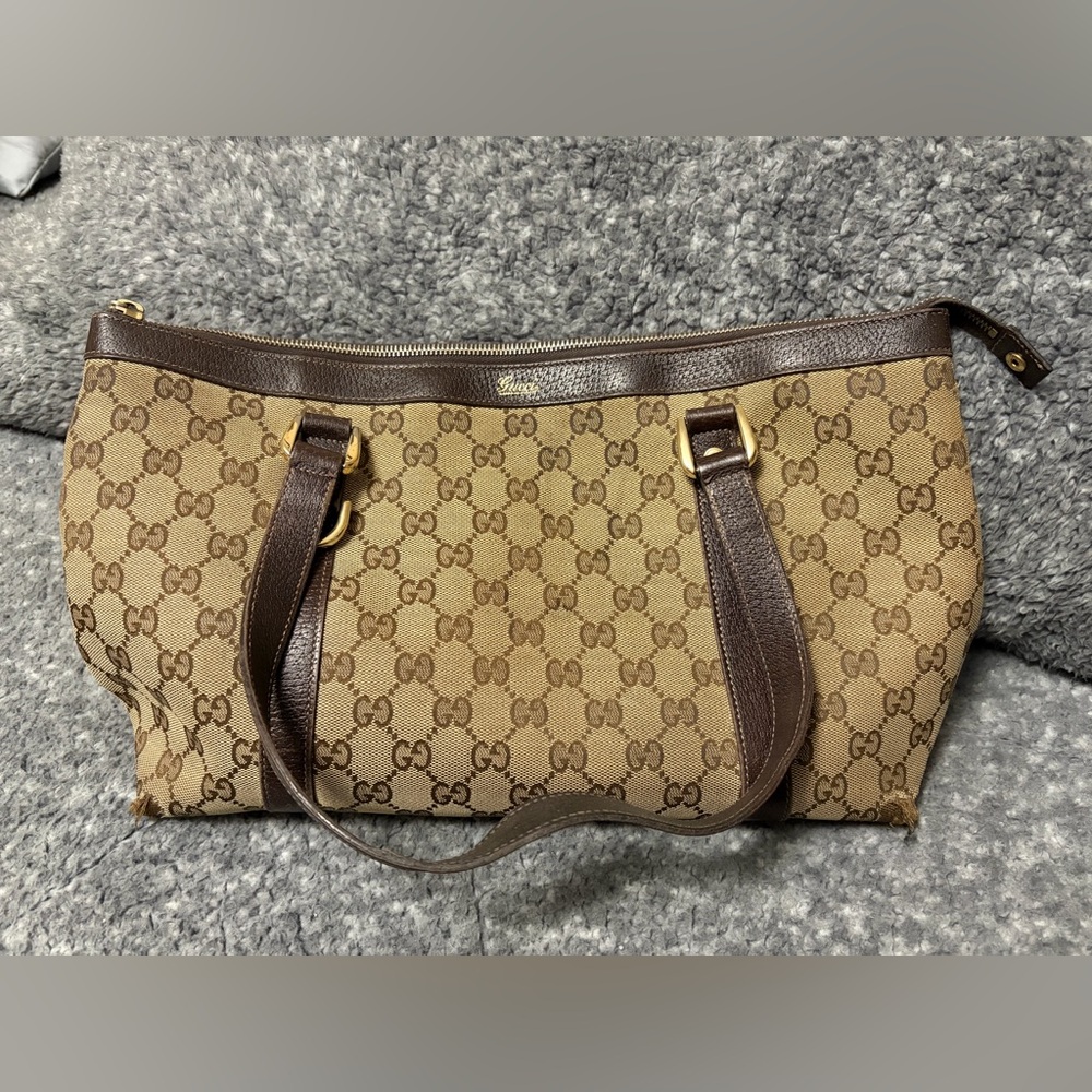 Vintage Gucci Canvas Tote Bag